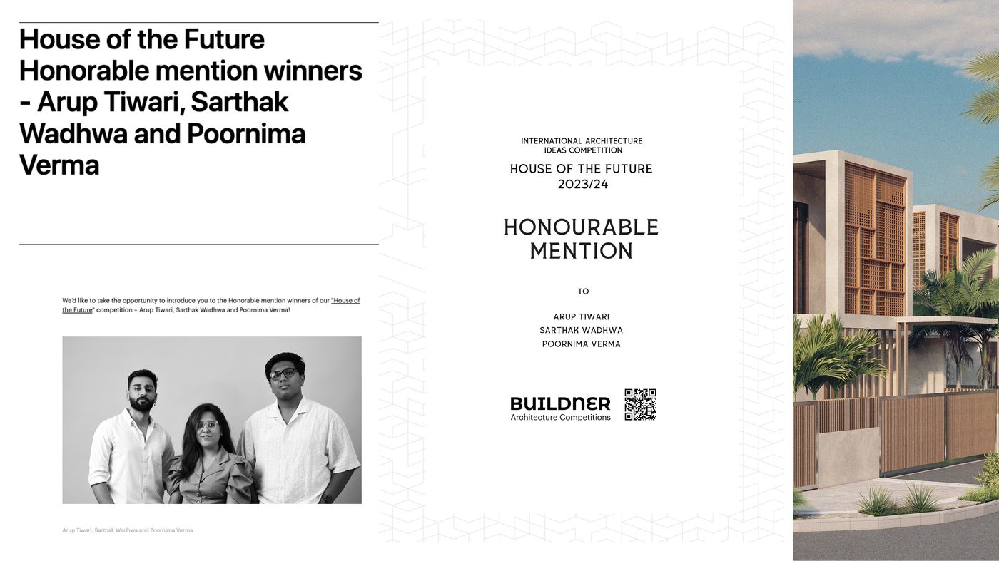 House of Future — Architecture · Competition — Dubai, UAE | Studio Form + Function — award certificate