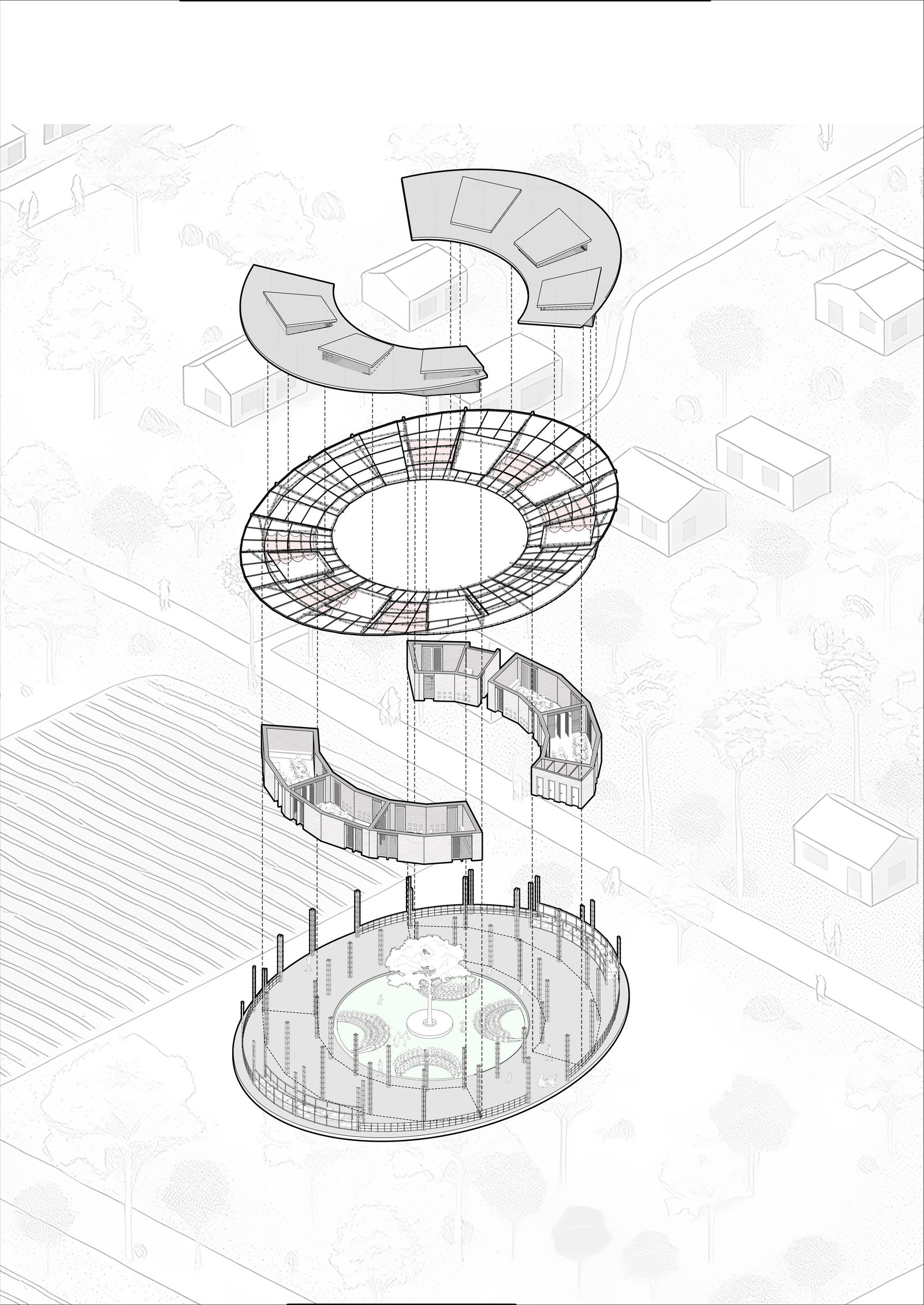 Kaira Looro — Architecture · Competition — Senegal | Studio Form + Function — Axonometric