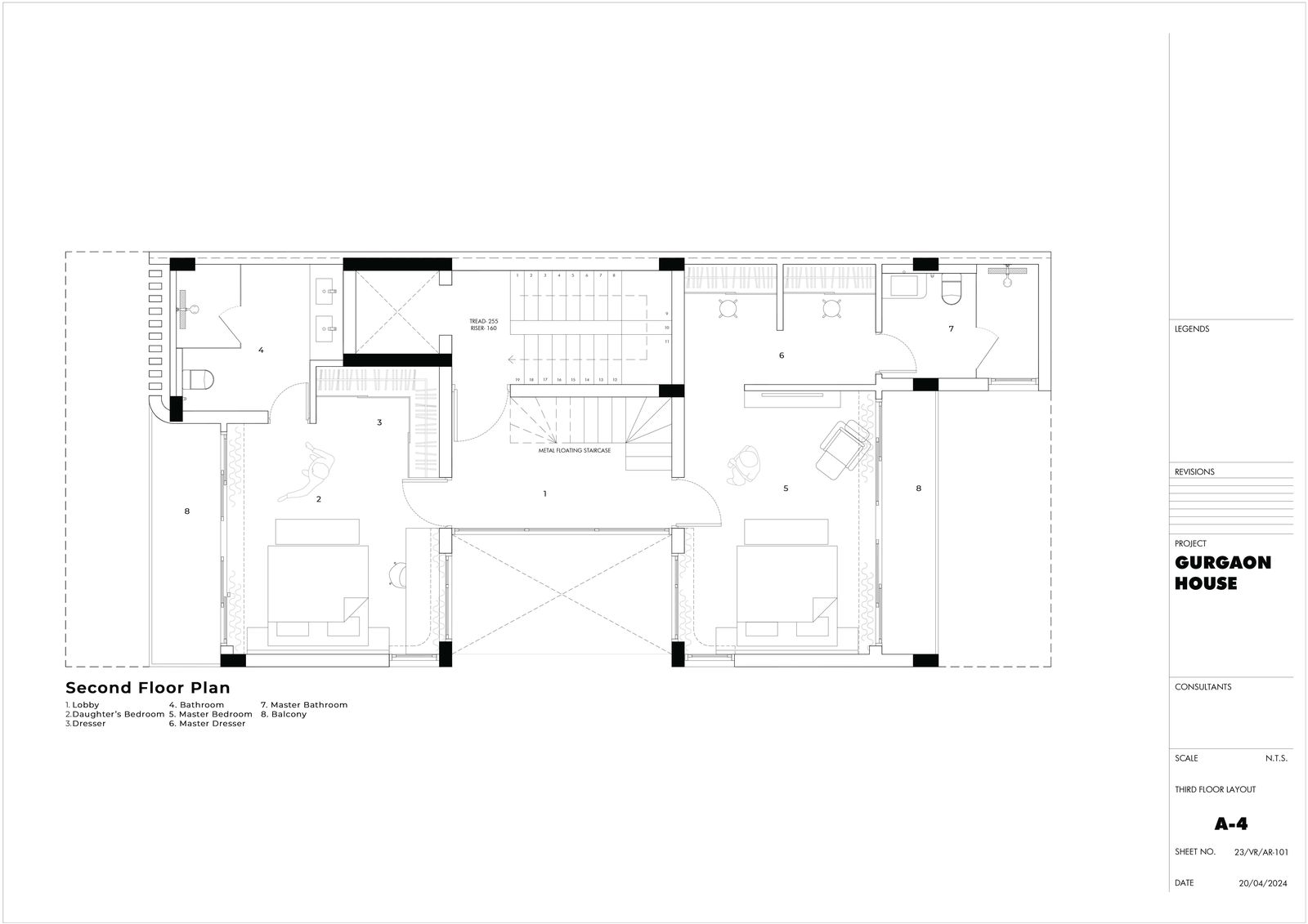 Sector 48 — Residential Architecture — Sector 48, Gurugram | Studio Form + Function — Second Floor Plan