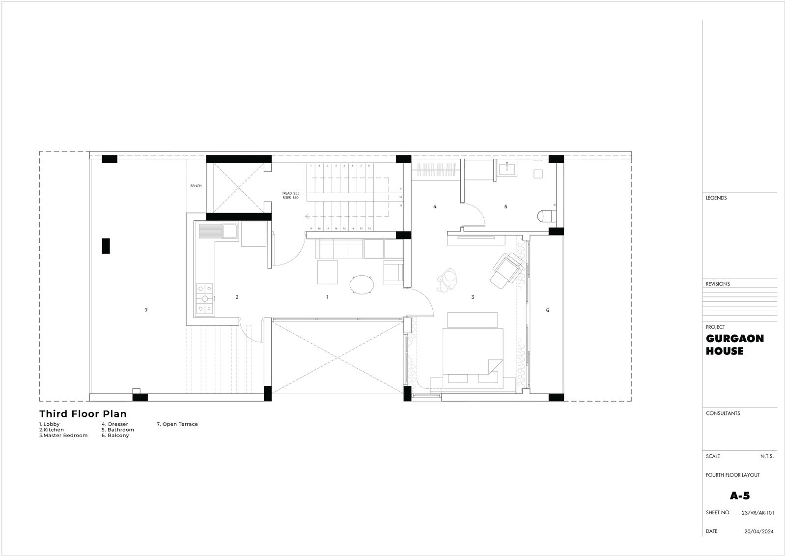 Sector 48 — Residential Architecture — Sector 48, Gurugram | Studio Form + Function — Third Floor Plan