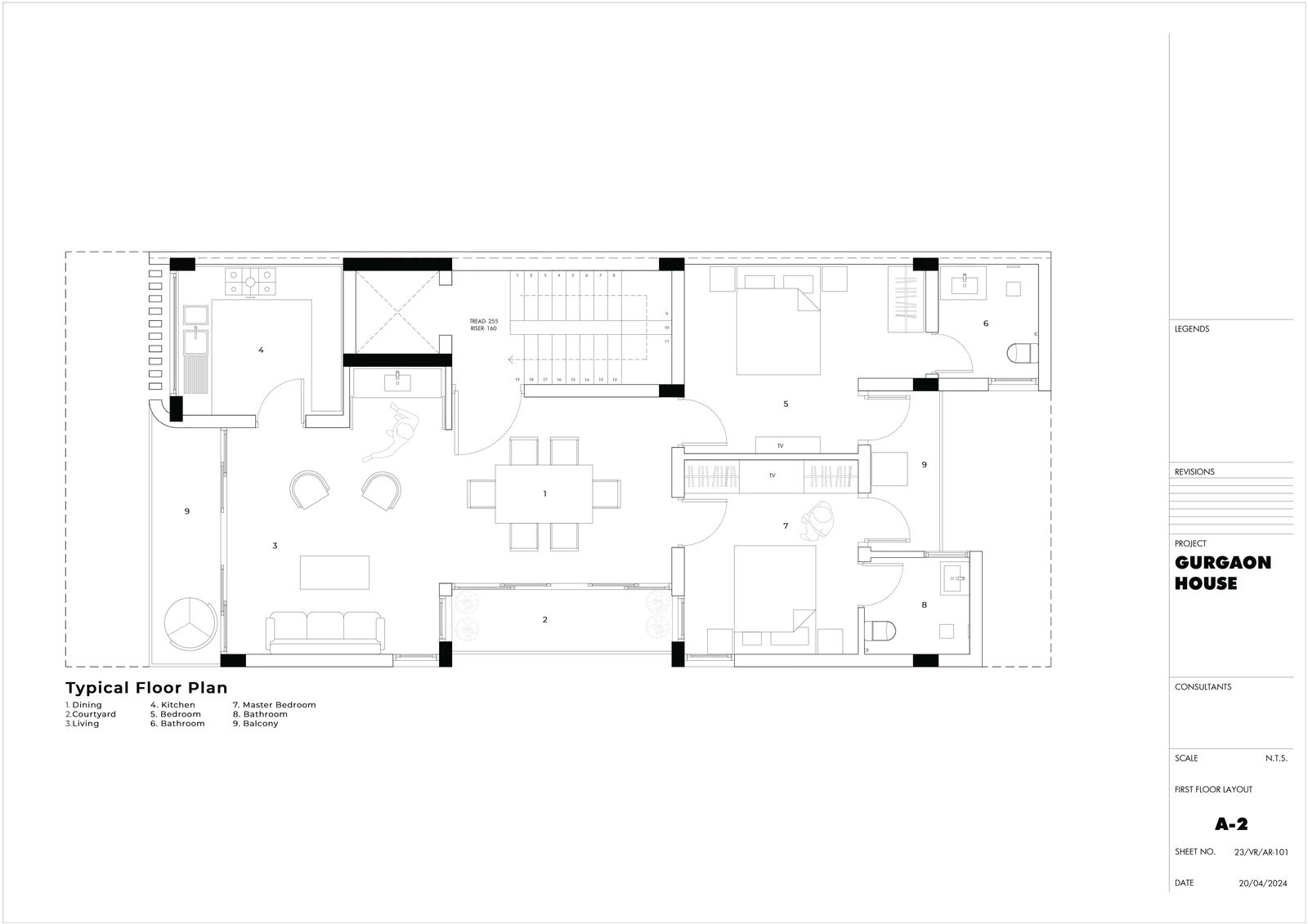 Sector 48 — Residential Architecture — Sector 48, Gurugram | Studio Form + Function — Typical Floor Plan